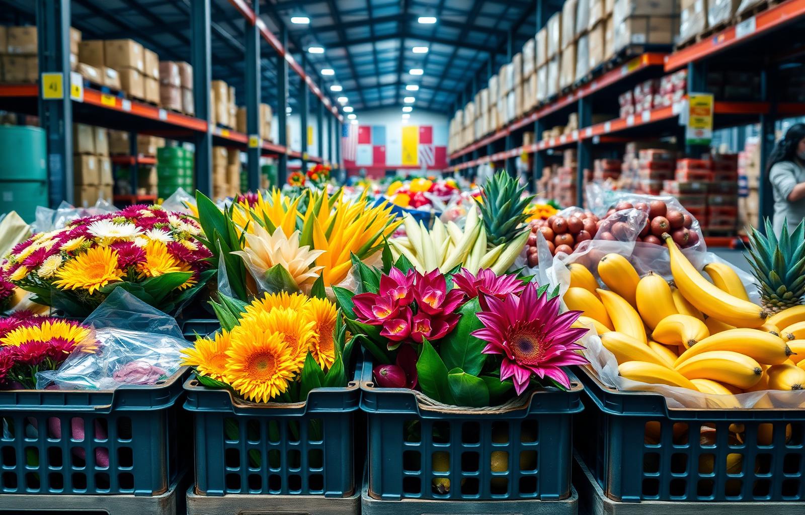High-quality cut flowers packaged for flight