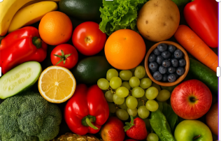 Vibrant array of fresh fruits and vegetables protected by Everipe TAEC coating