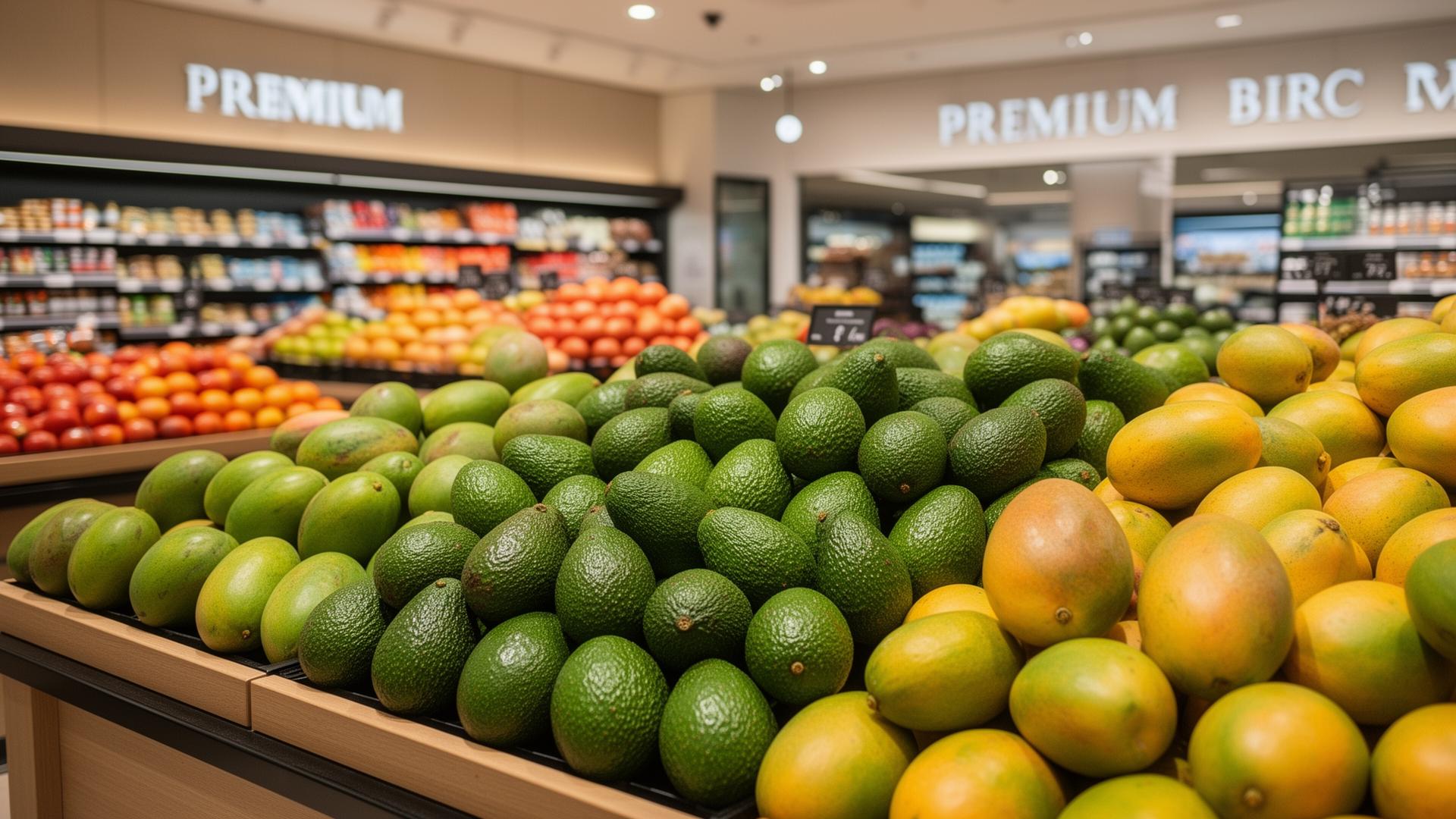 Premium supermarket fresh produce display
