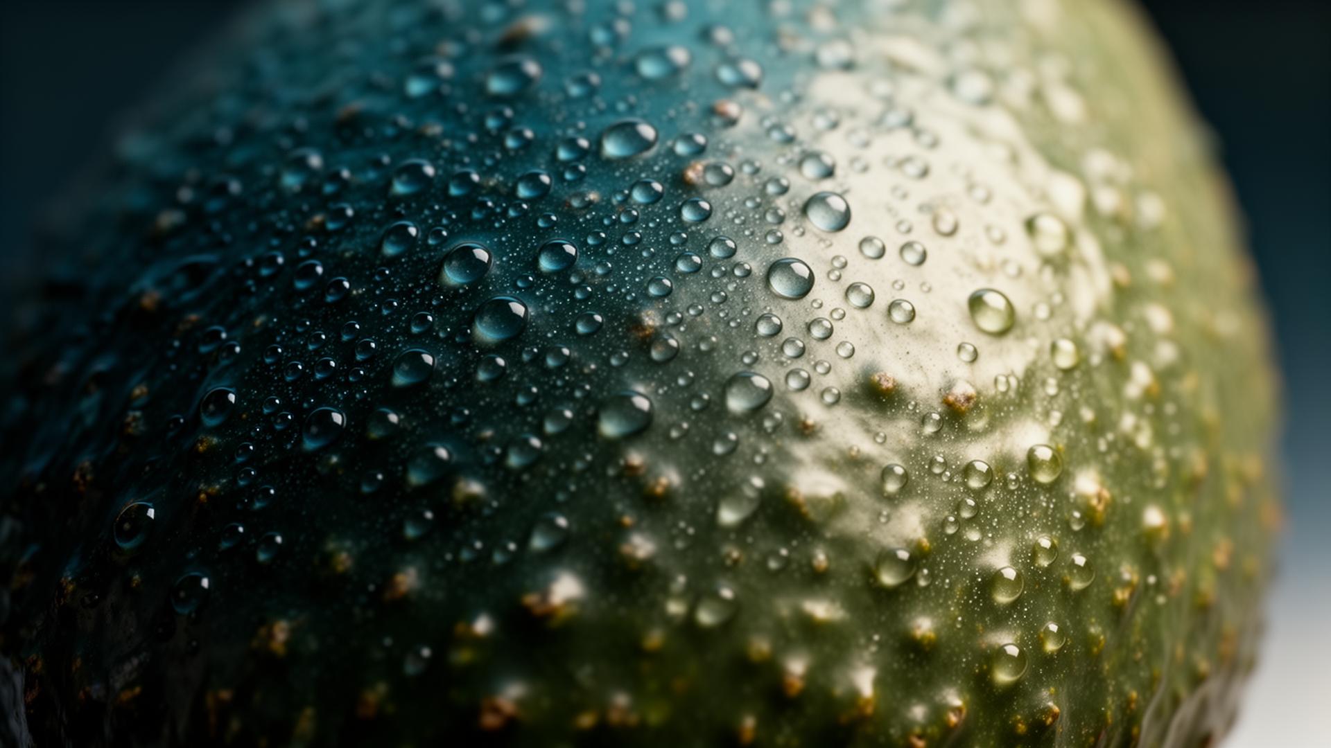 Macro view of biotech protective coating on produce